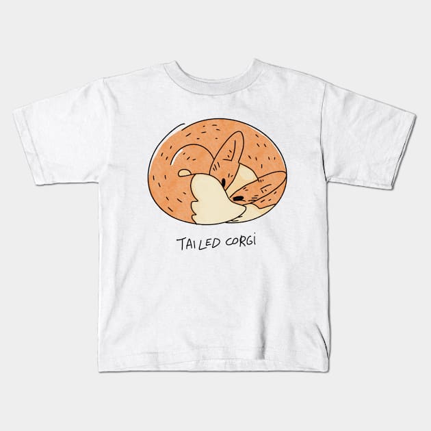 Tailed corgi Kids T-Shirt by KO-of-the-self